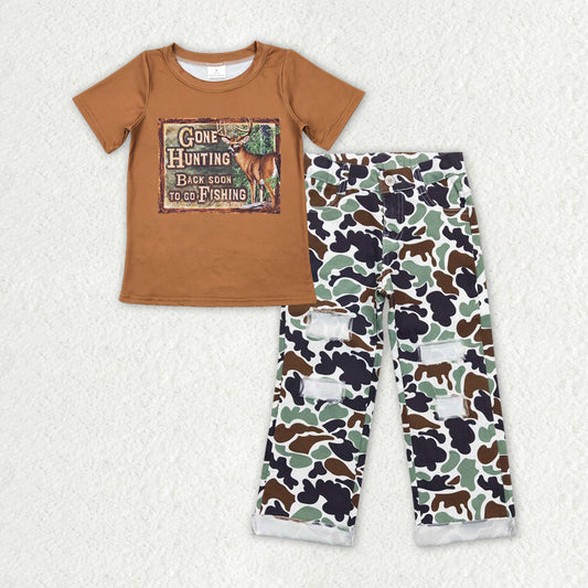 baby boy go hunting reindeer shirt camo jeans pants outfit