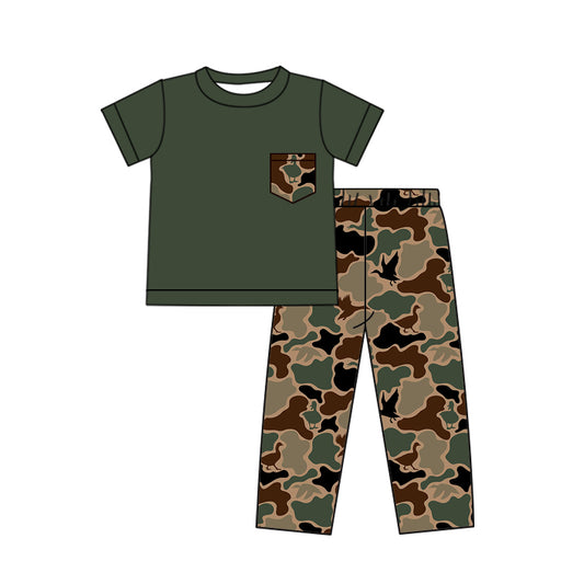 green pocket shirt mallard duck camo pants outfit preorder
