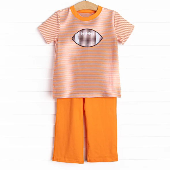 Orange stripes football top matching pants clothes preorder