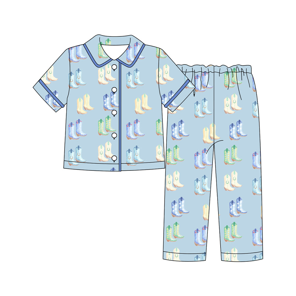 Adult man western boots long sleeve pajama set preorder