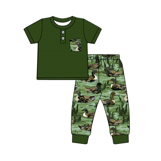 Mallard duck boys short sleeve outfit preorder