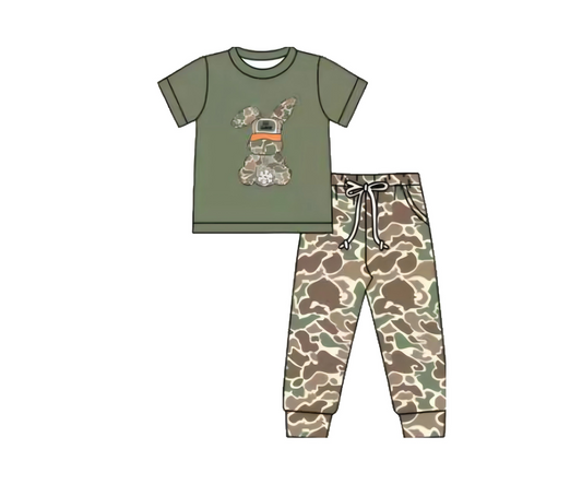 Easter camo bunny boys holiday outfit preorder
