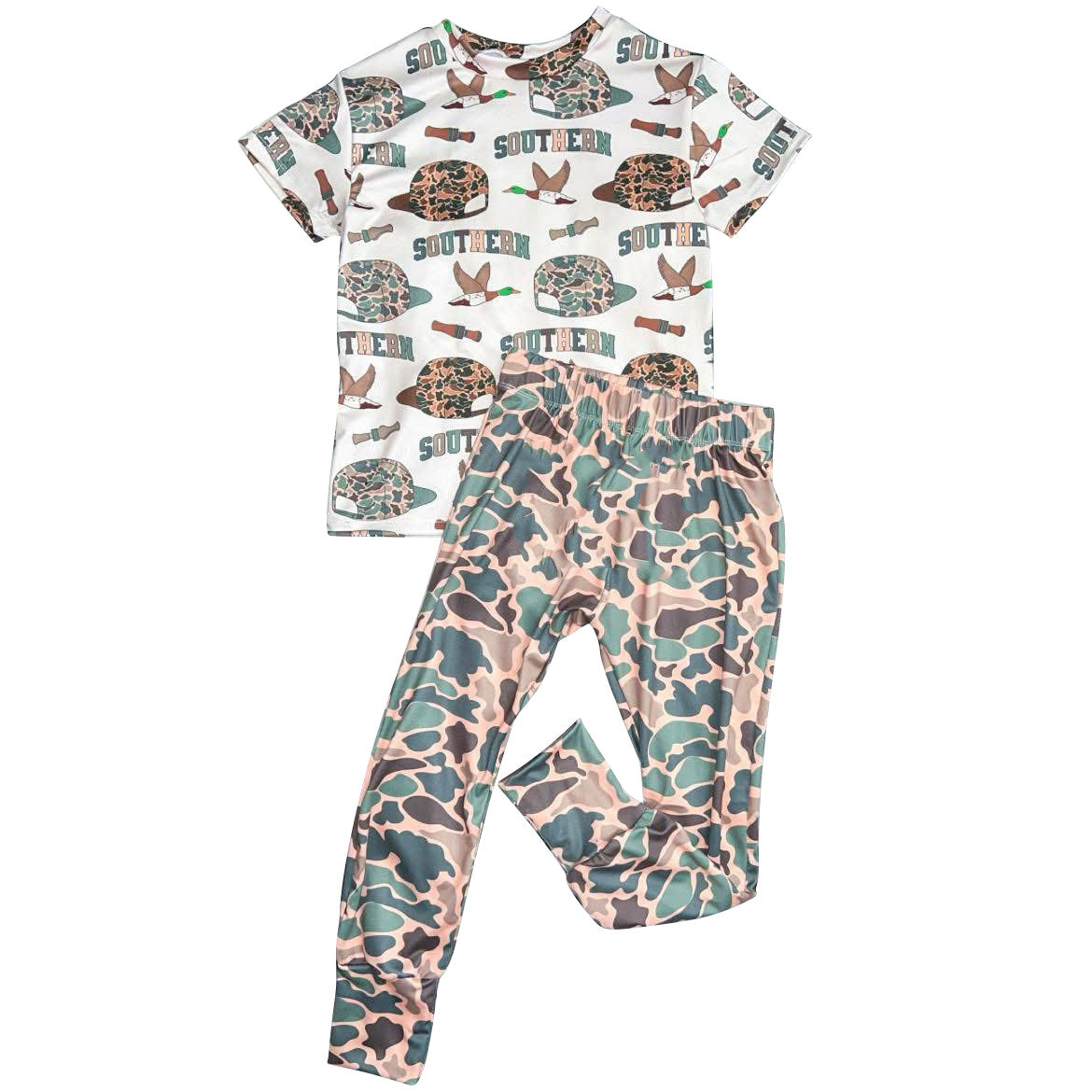 Boys duck call top matching camo pants outfit preorder