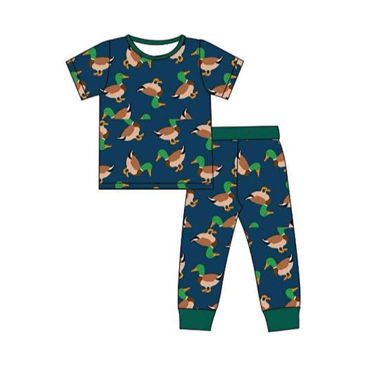 Mallard duck short sleeve top matching pants baby boy outfit preorder