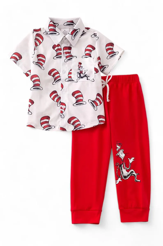 Dr doctor short sleeve t-shirt top matching pants baby boy outfit preorder