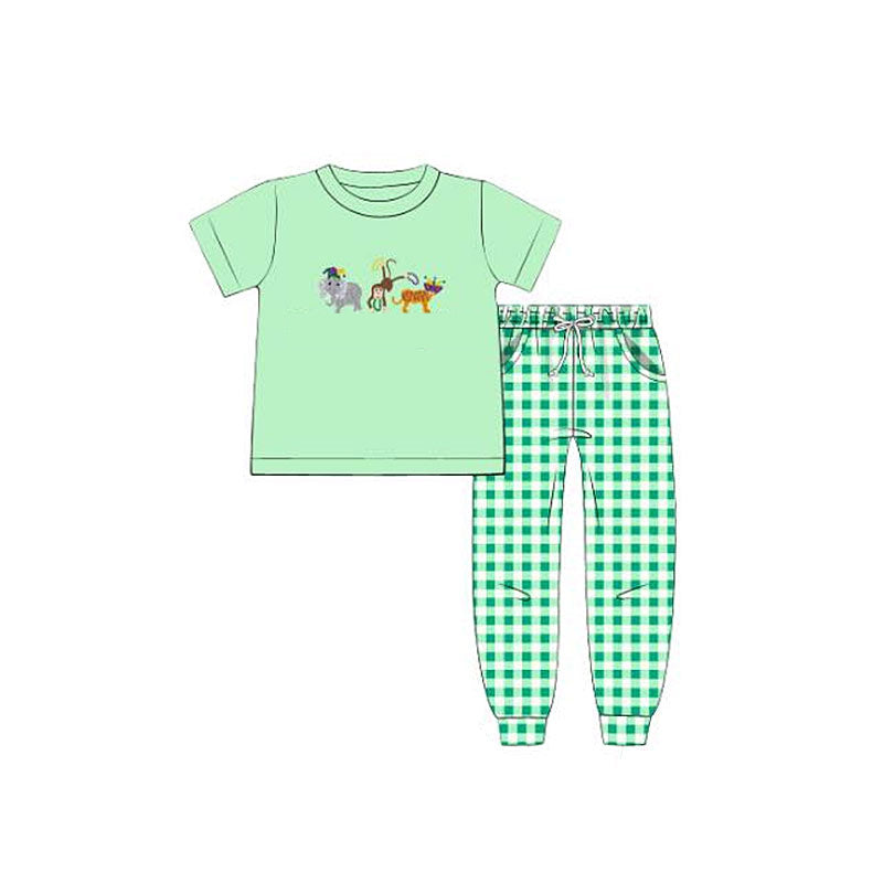 Animal short sleeve top matching pants baby boy outfit preorder