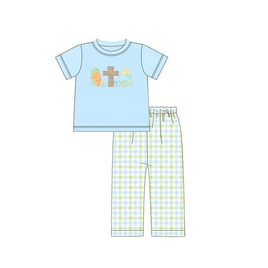 Easter cross design kids boys short sleeve outfit preorder