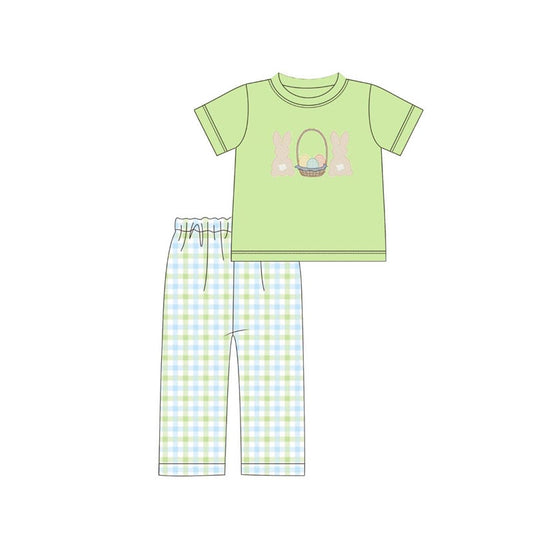 Easter bunny design kids boys short sleeve outfit preorder