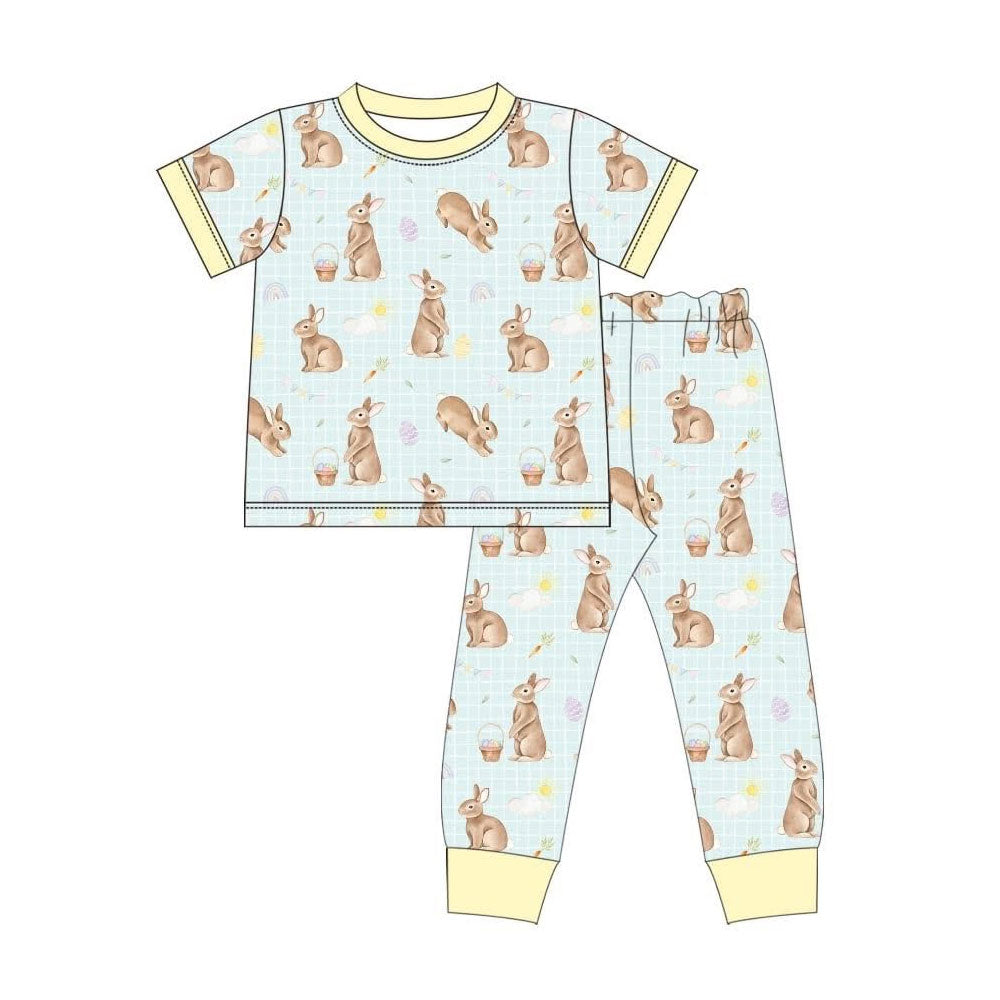 Easter bunny design kids boys short sleeve outfit preorder