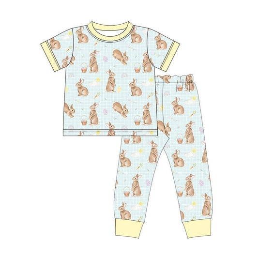 Easter bunny design kids boys short sleeve outfit preorder