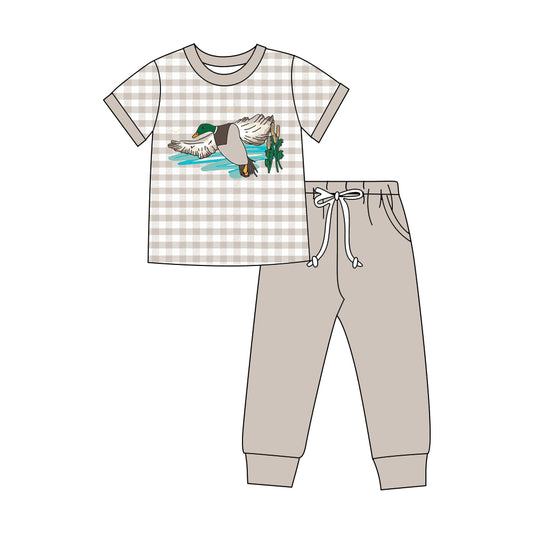 Mallard duck short sleeve top matching pants boy outfit preorder