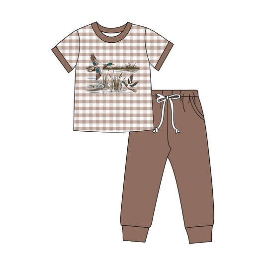 Mallard duck short sleeve top matching pants boy outfit preorder