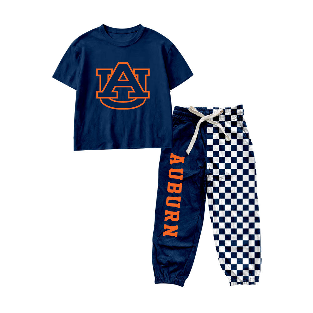 Auburn print short sleeve top matching pants boy outfit preorder