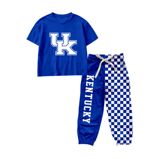 Kentucky print short sleeve top matching pants boy outfit preorder