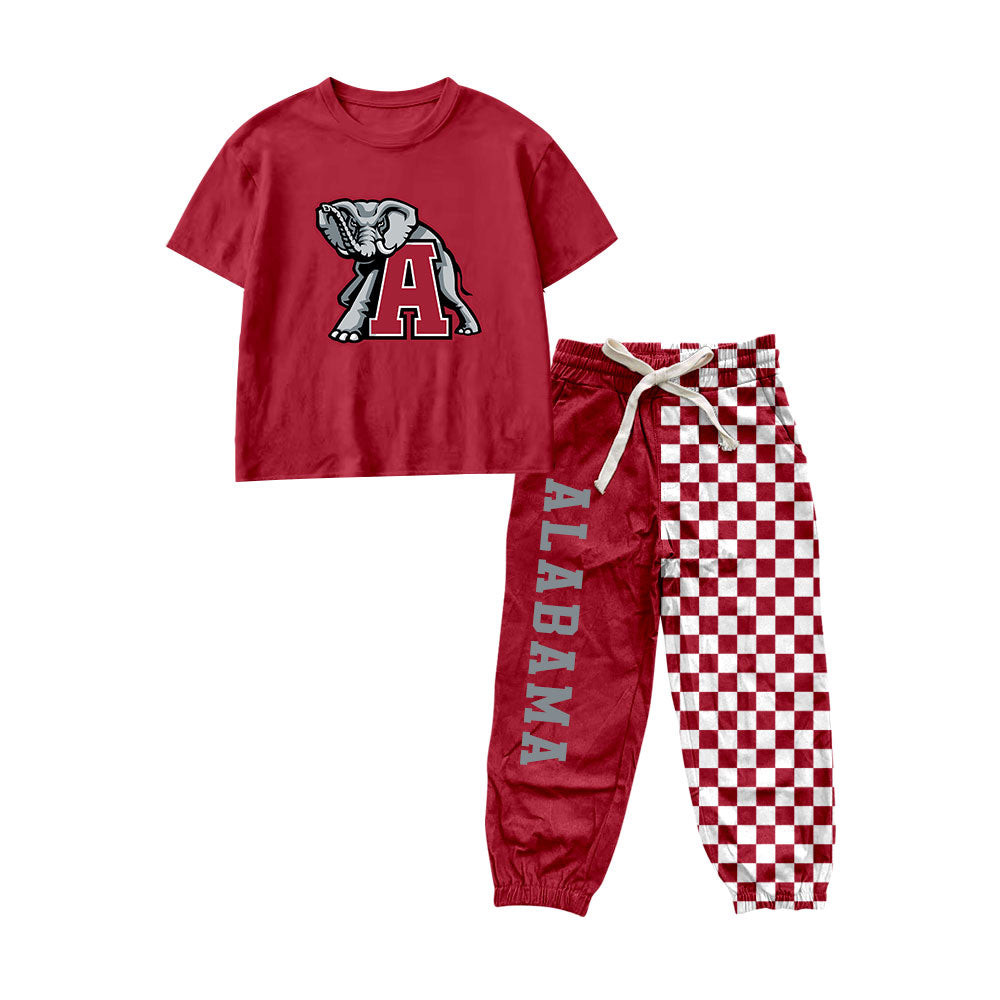 Alabama print short sleeve top matching pants boy outfit preorder