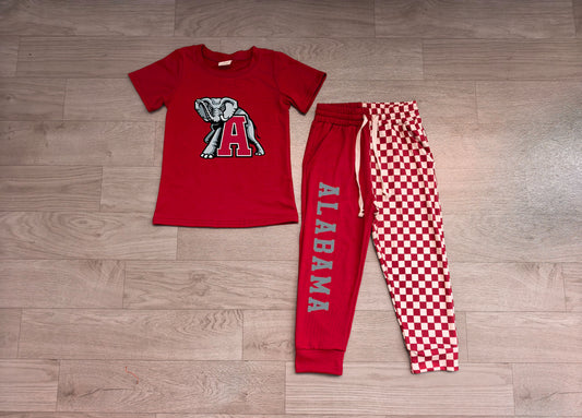 Alabama print short sleeve top matching pants boy outfit preorder
