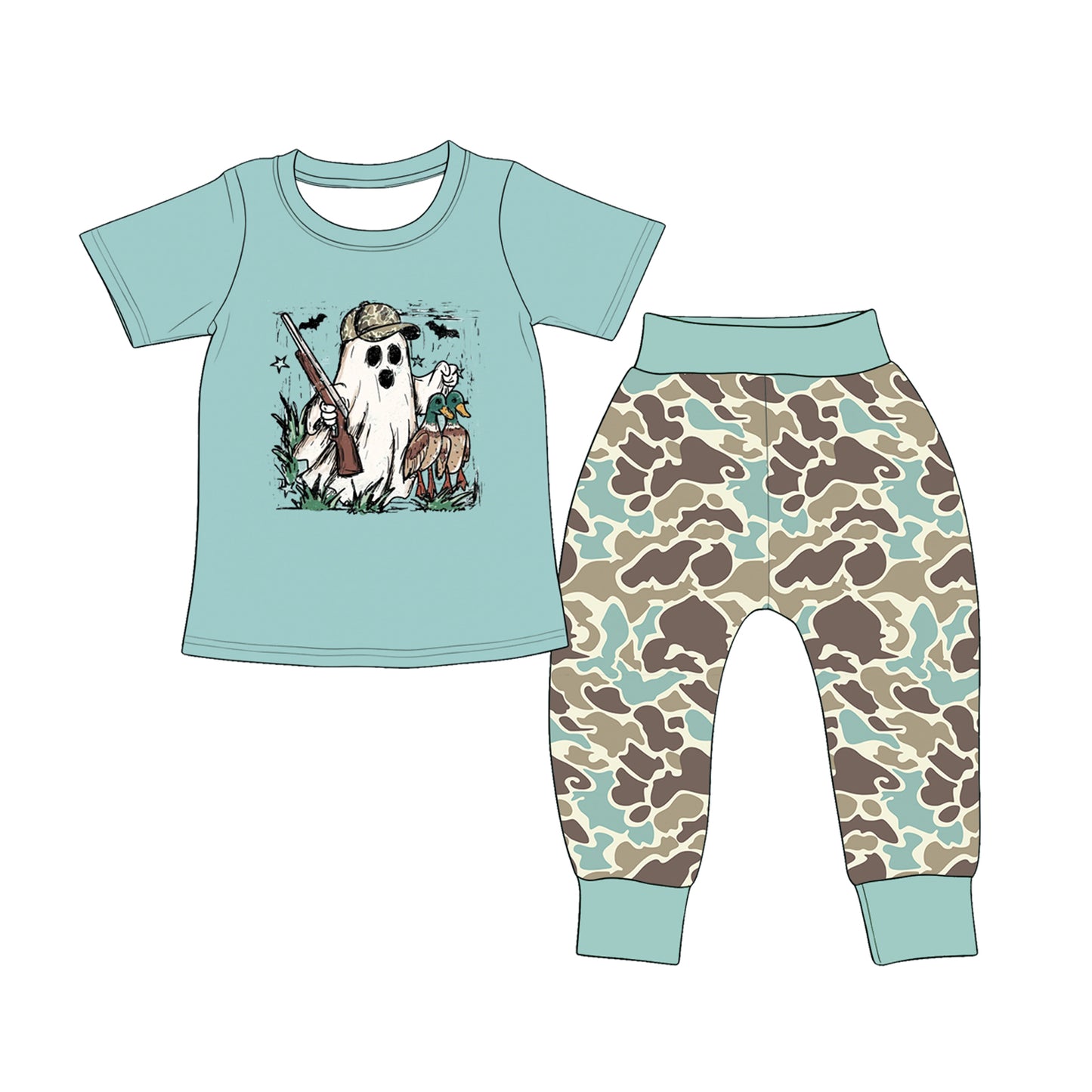 Halloween ghost boy short sleeve outfit preorder