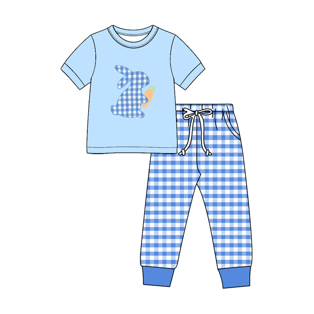 Short sleeve Easter bunny top matching pants boy outfit preorder