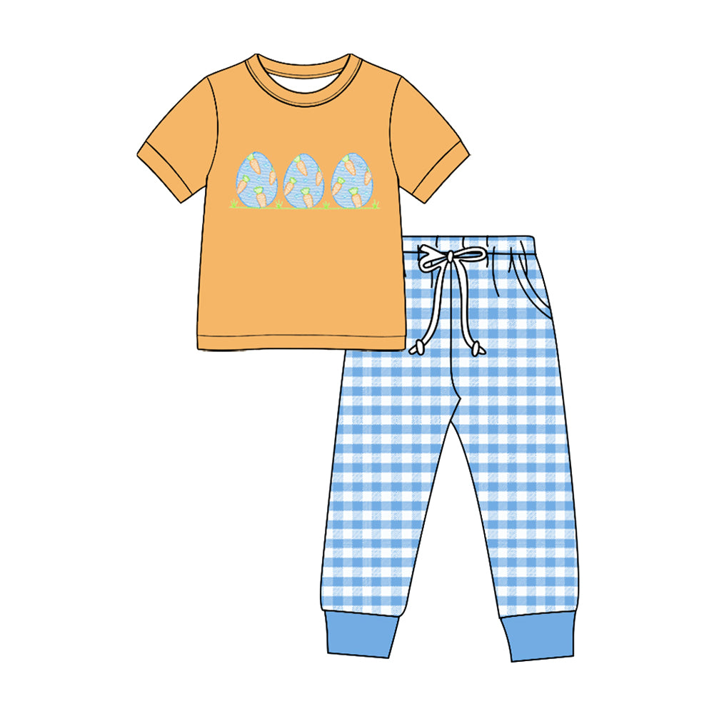 Short sleeve Easter egg top matching pants boy clothes preorder