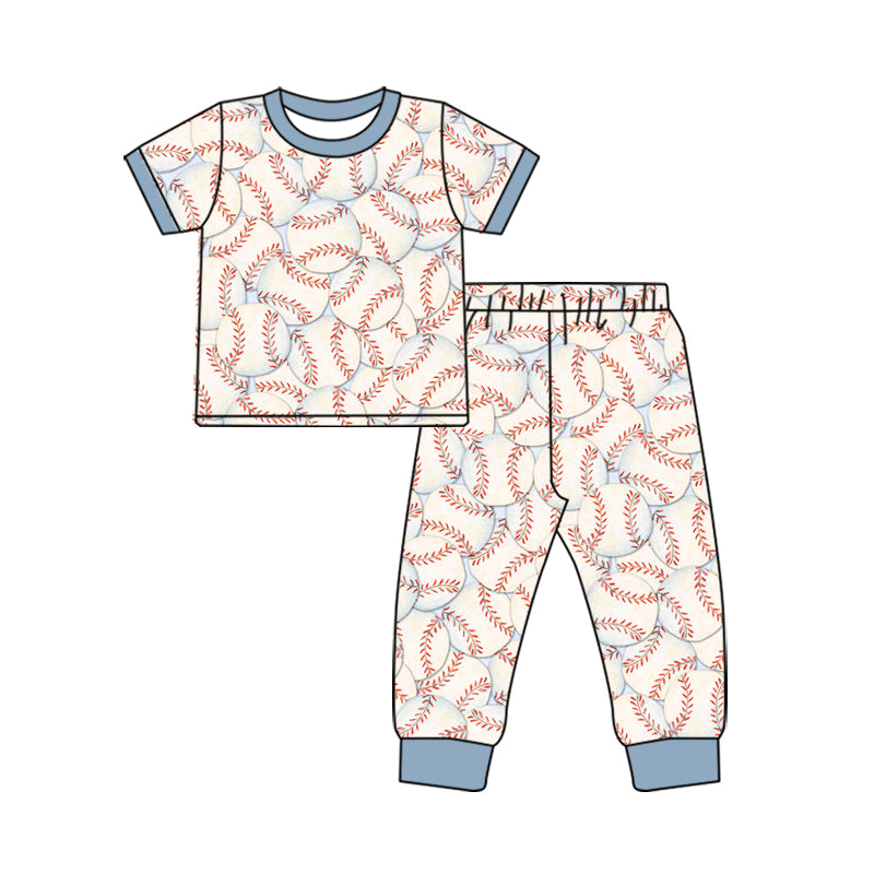 Baseball print boy short sleeve set outfit preorder