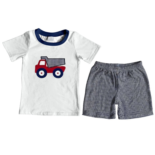 baby boy cart print summer outfit preorder