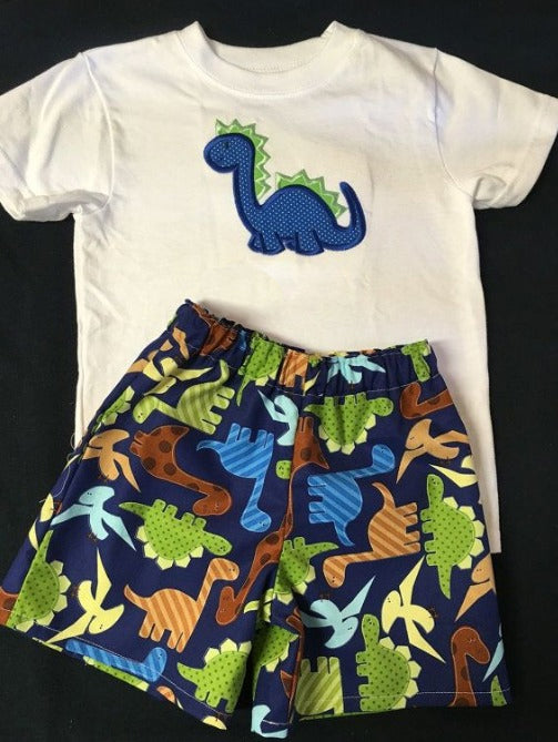 boy dinosaur summer short set preorder