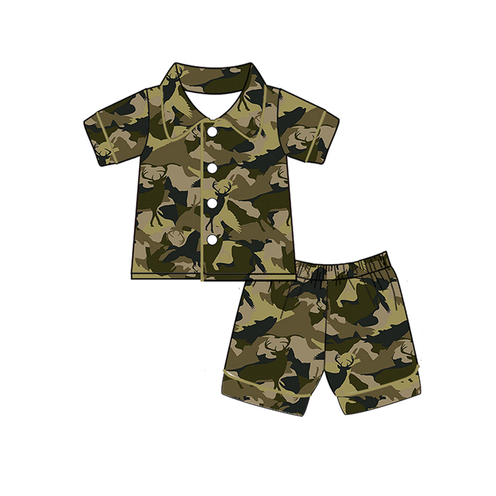 boy camo reindeer pajama set preorder