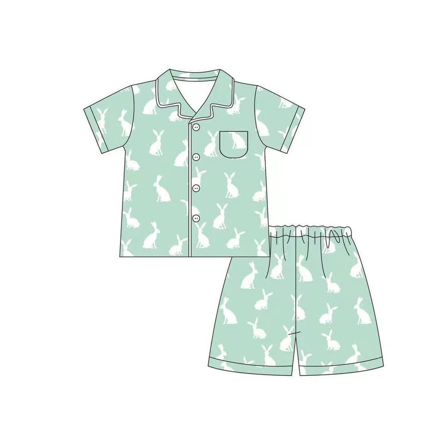 Easter bunny baby boy short sleeve pajama set preorder