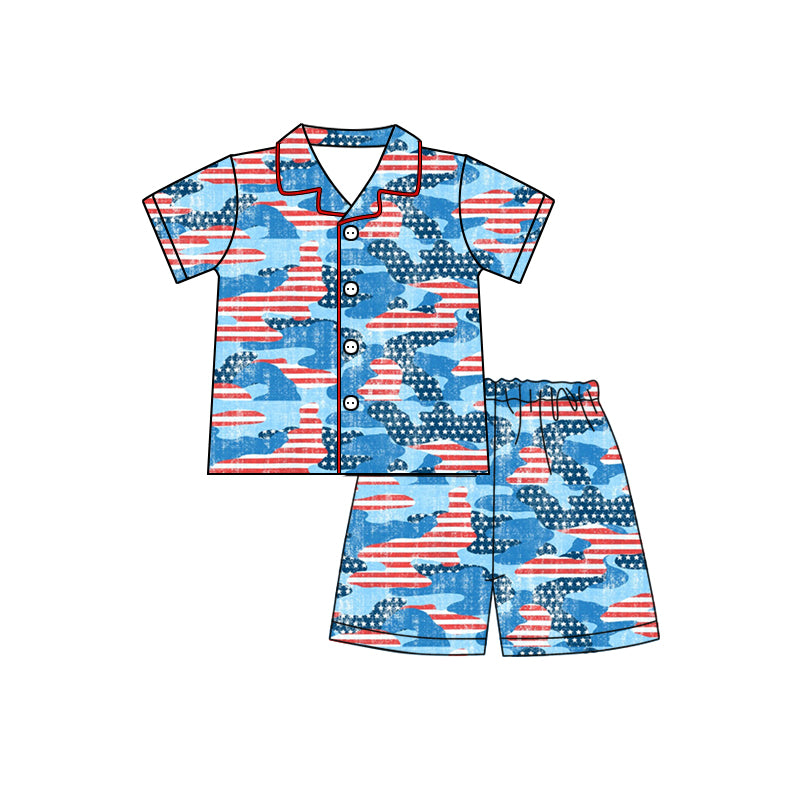 July 4th american flag boy camo outfit preorder