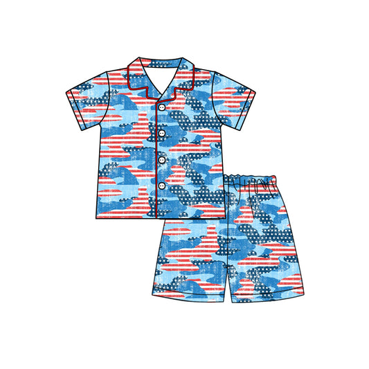 July 4th american flag boy camo outfit preorder