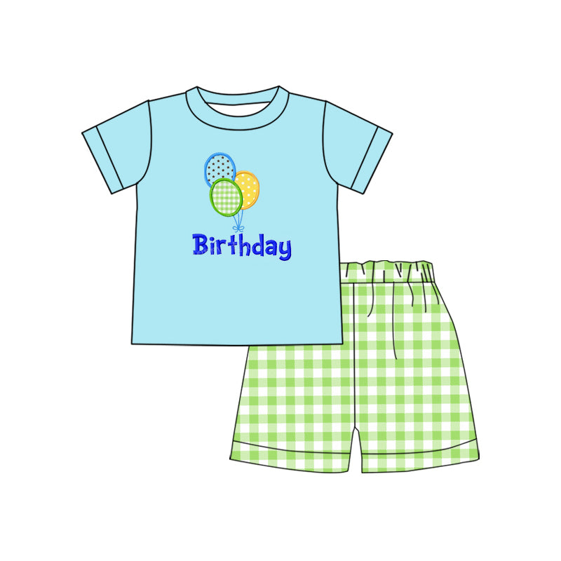 birthday party baby boy short sleeve outfit preorder