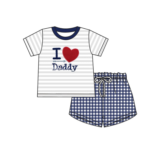 I love daddy fathers day baby boy summer outfit preorder