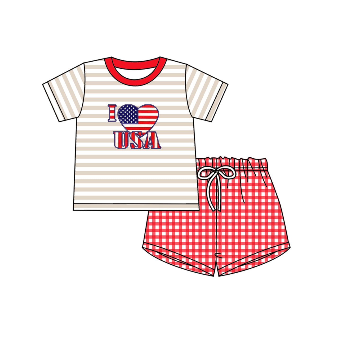 baby boy i love usa july 4th outfit preorder