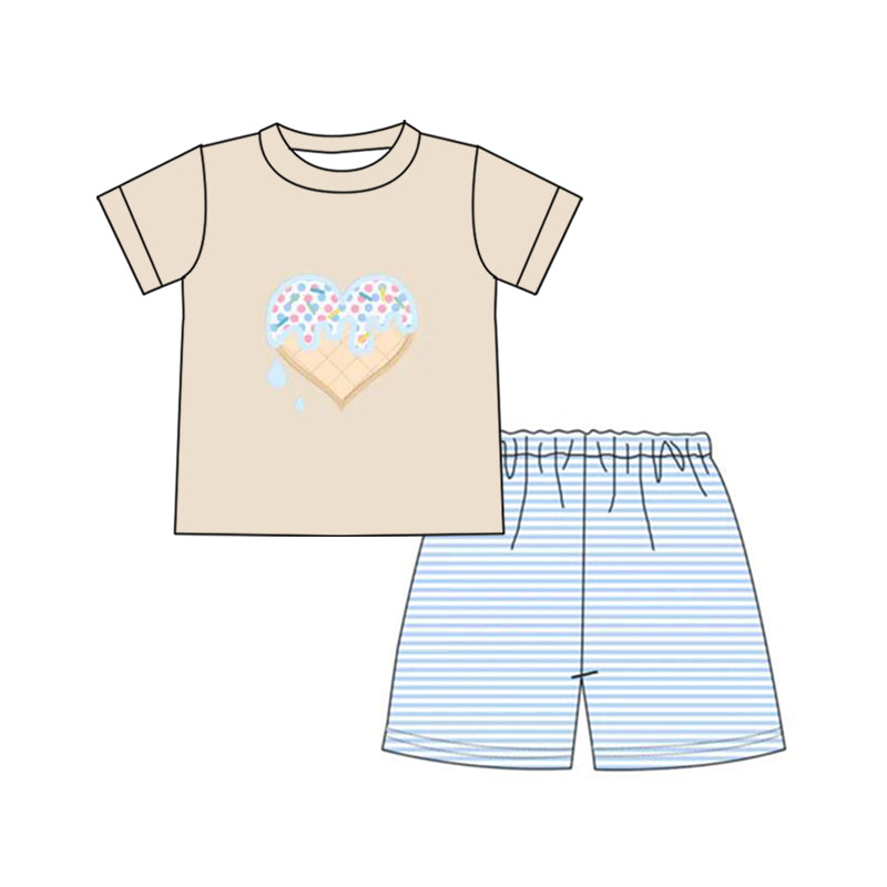 baby boy heart top matching shorts outfit preorder