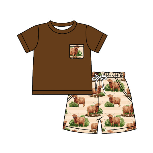 baby boy highland cow outfit preorder