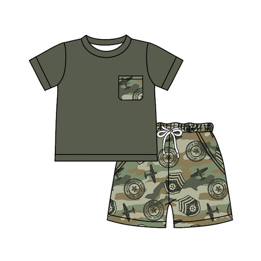 baby boy camo plane print outfit preorder