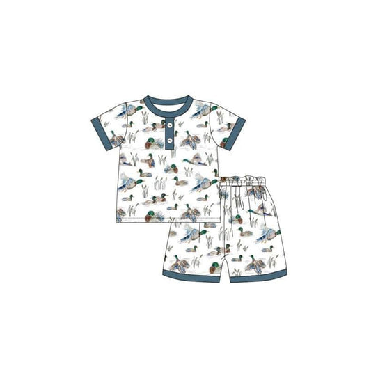 baby boy short sleeve mallard duck outfit preorder