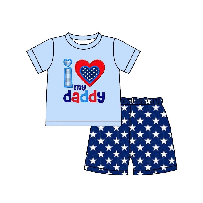 I love daddy fathers day boy clothing set preorder