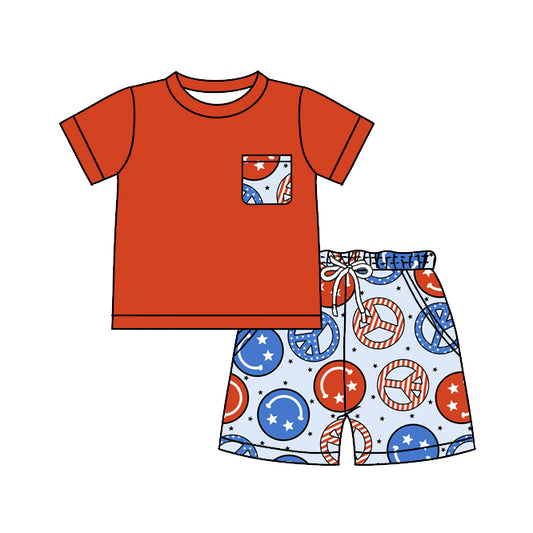 baby boy july 4th short sleeve outfit preorder