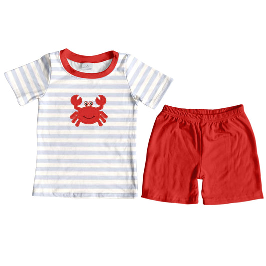 red crab baby boy summer beach outfit preorder