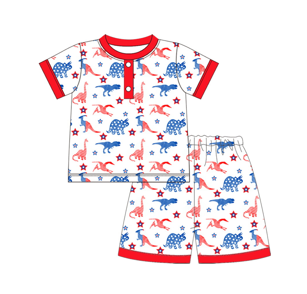 July 4th dinosaur boy clothing set preorder