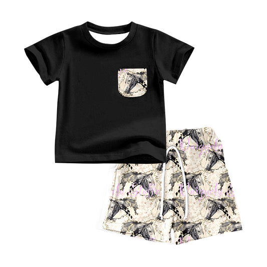 western horse boy short sleeve outfit preorder