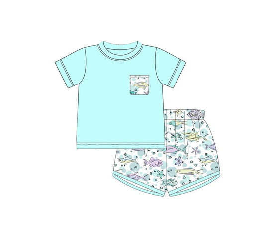 baby boy sea fish summer beach outfit preorder