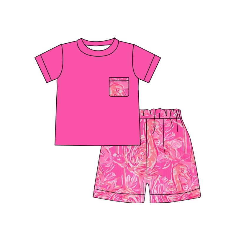 toddle baby boy hot pink flamingo outfit preorder