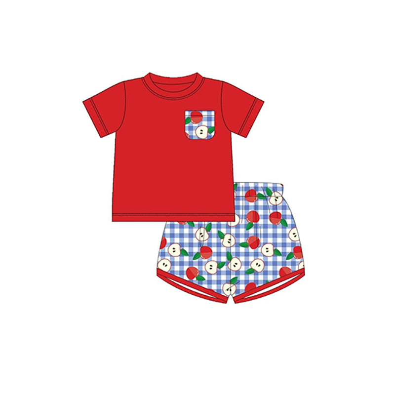 back to school apple design boy outfit preorder