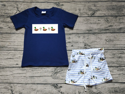 embroidery mallard duck matching baby boy summer clothes preorder