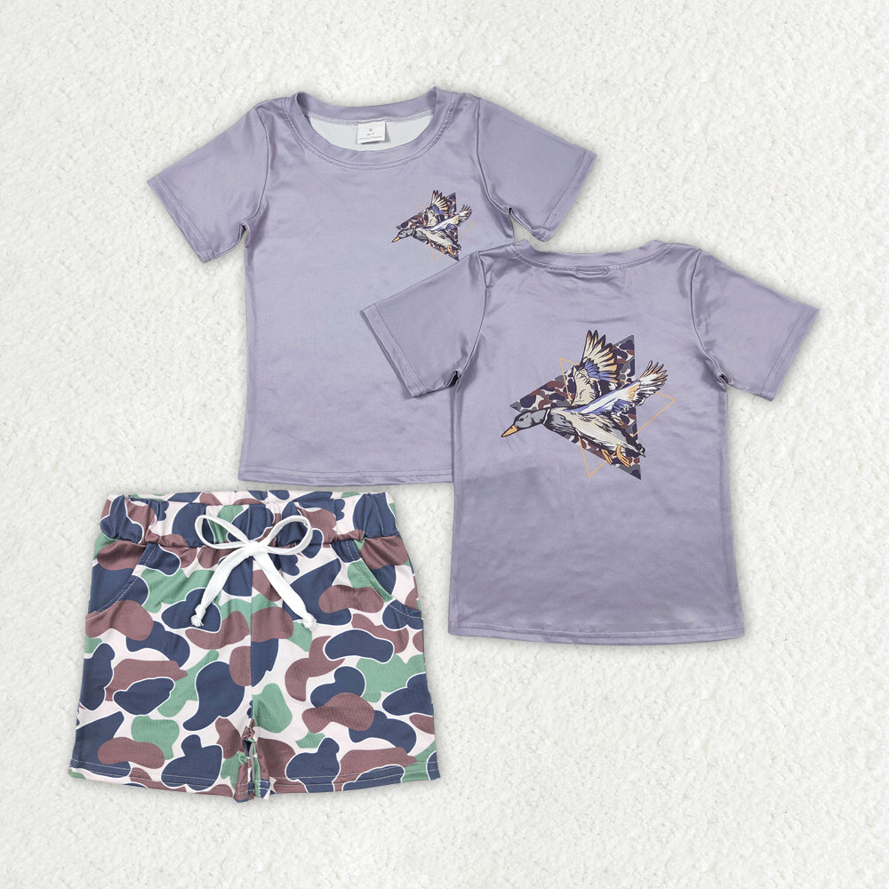 baby boy mallard duck shirt green camo shorts outfit