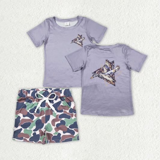 baby boy mallard duck shirt green camo shorts outfit