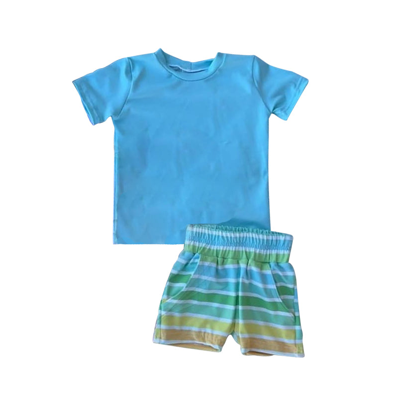 baby boy blue stripes deisgn summer outfit preorder