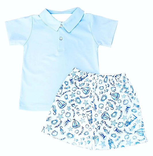 baby boy beach sea animal design summer clothes preorder